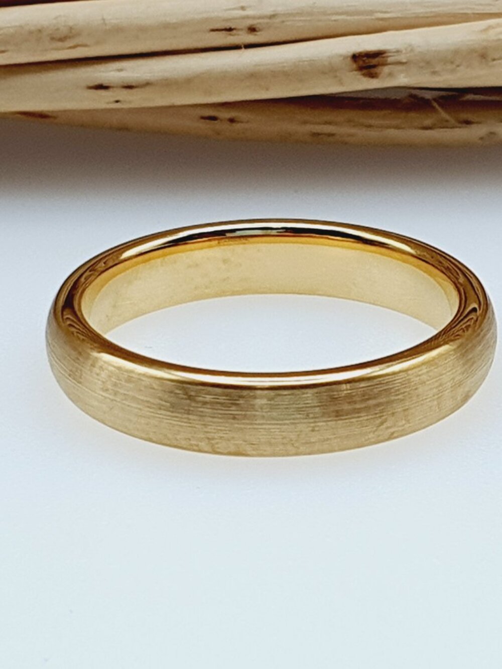 Classic Gold Tungsten Wedding Band – Brushed Comfort Fit Ring GALTUN796-9.5 - Picture 5 of 5